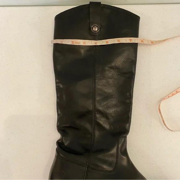 Frye Melissa Button Black Leather Knee High Boot Extended Calf size 9 - Picture 7 of 10